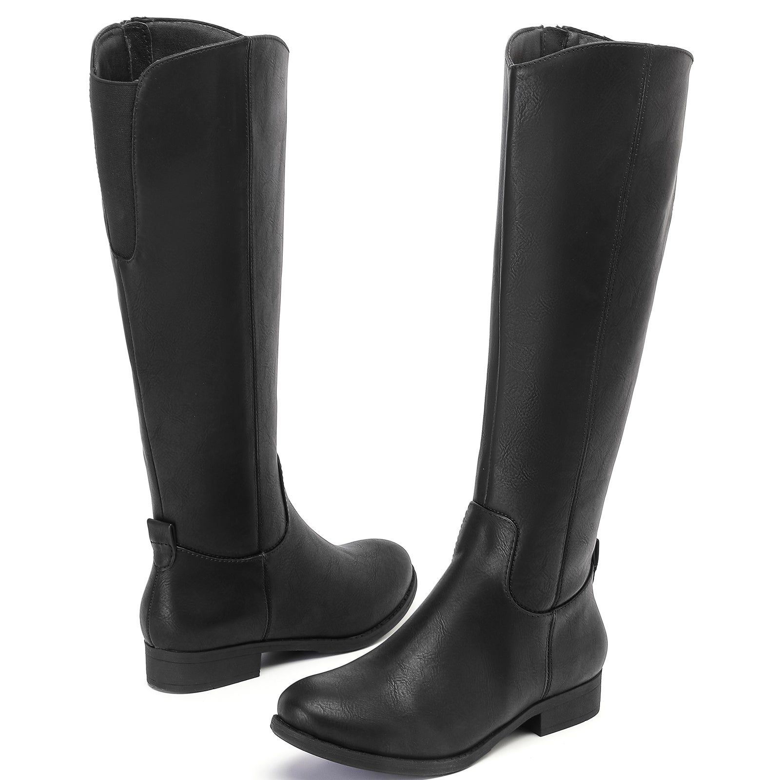 Ruiee Knee High Boots for Women Comfort Stylish Casual Round Toe Tall Riding Combat Boot Classic Fashion Fall Winter Knee-High Flat Boots.