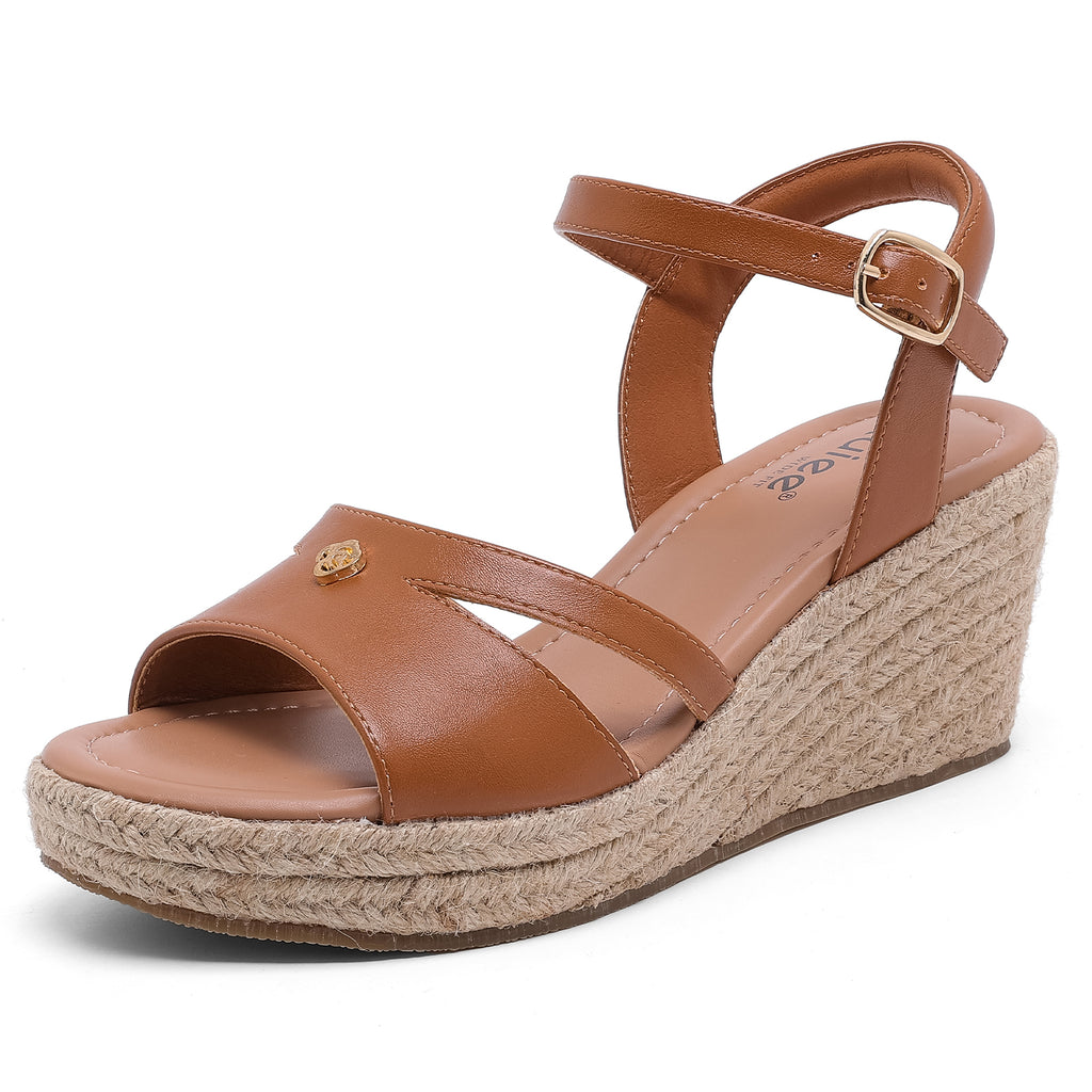 Ruiee Wide Width Wedge Sandals for Women, Ankle Strap Open Toe Casual Summer Shoes Platform Espadrille Wedge Dressy Womens Sandals.