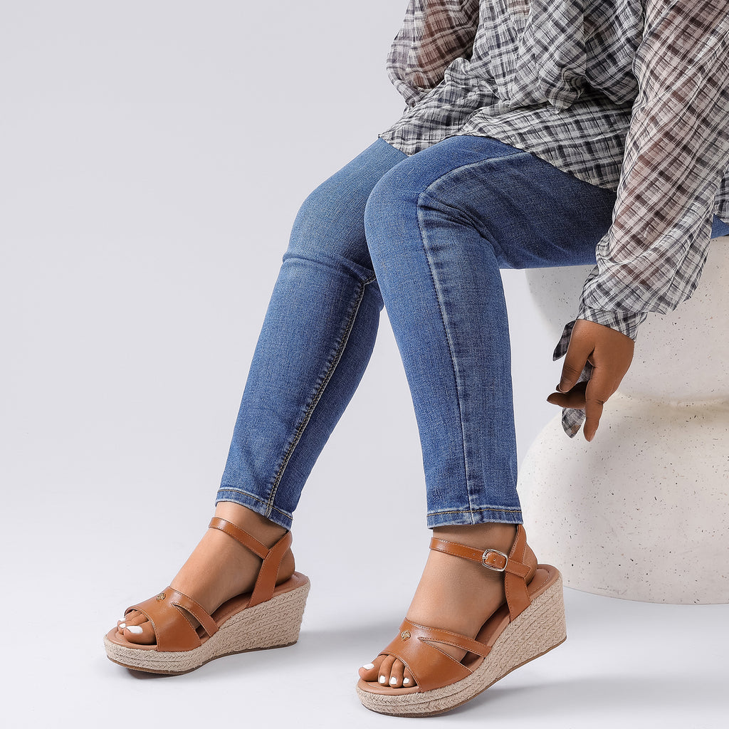 Ruiee Wide Width Wedge Sandals for Women, Ankle Strap Open Toe Casual Summer Shoes Platform Espadrille Wedge Dressy Womens Sandals.