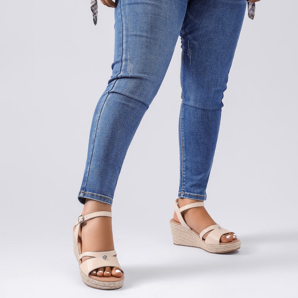 Ruiee Wide Width Wedge Sandals for Women, Ankle Strap Open Toe Casual Summer Shoes Platform Espadrille Wedge Dressy Womens Sandals.