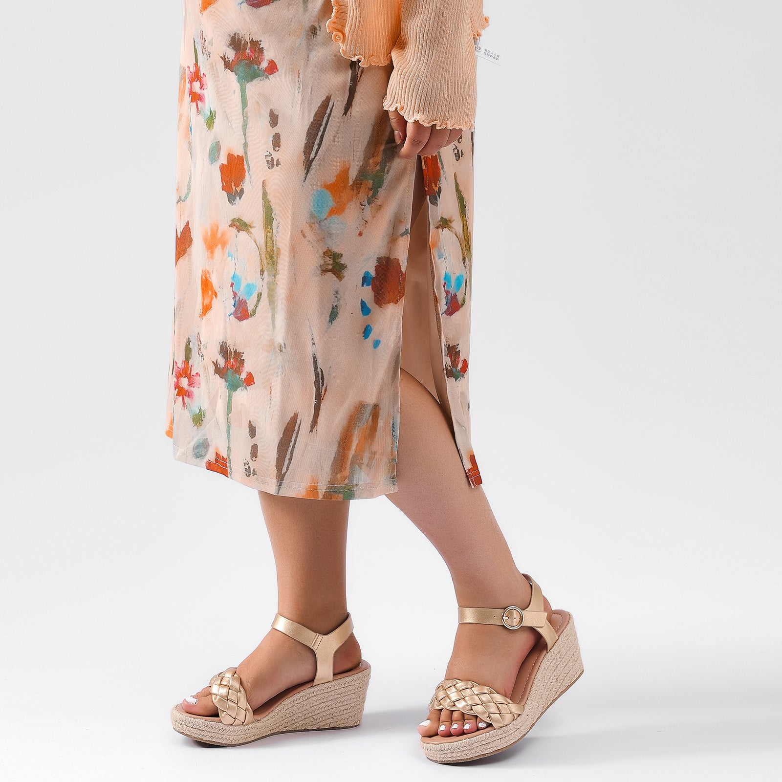 Ruiee Wide Width Wedge Sandals for Women, Braided Ankle Strap Buckle Open Toe Summer Shoes Platform Espadrille Wedge Beach Women Sandals.