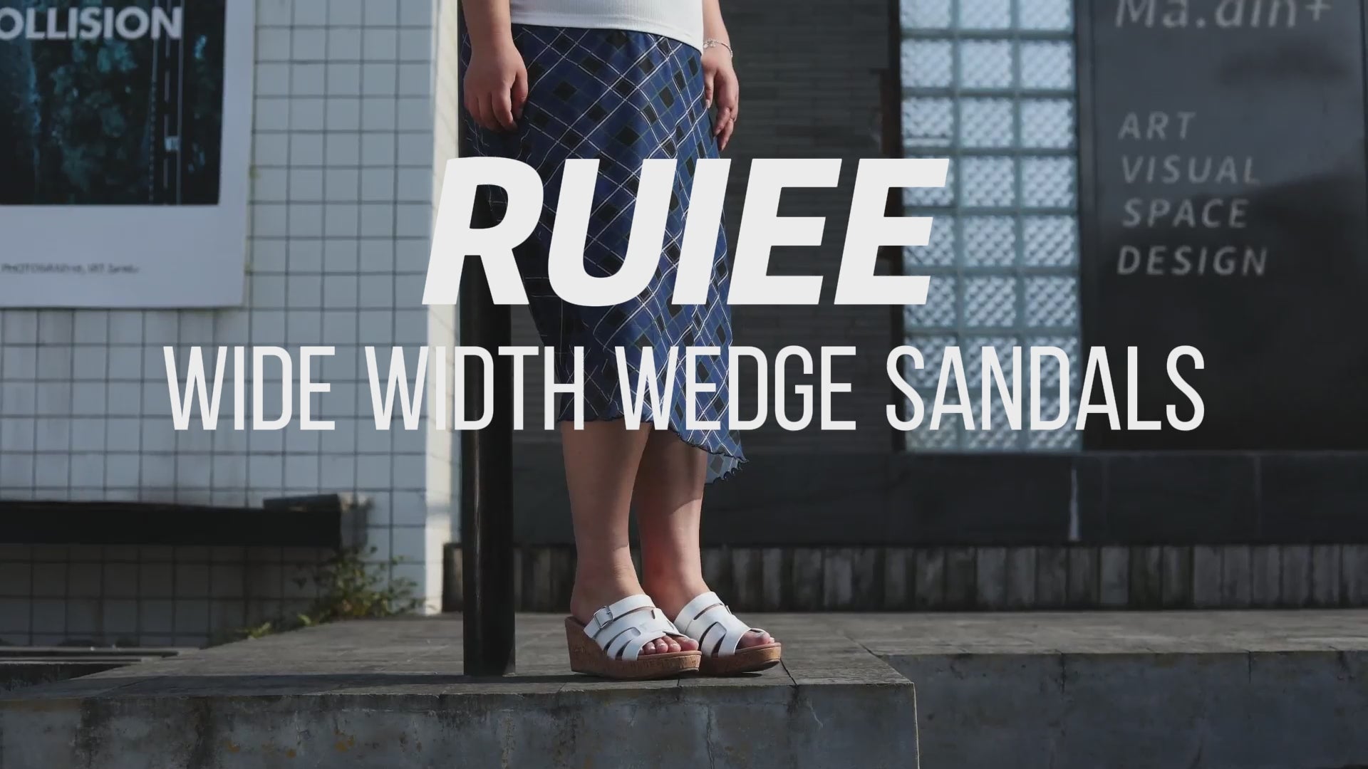 Ruiee Wide Width Wedge Sandals for Women, Summer Platform Comfort Slip on Sandal Casual Outdoor Womens Sandals.