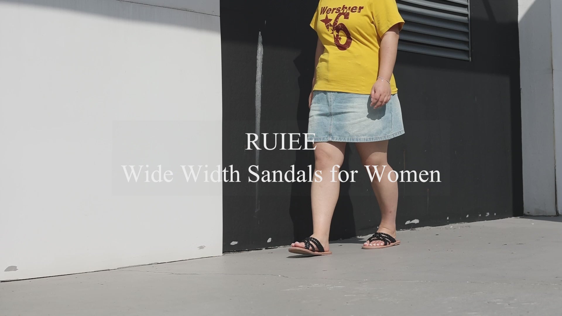 Ruiee Wide Width Sandals for Women, Summer Flip Flops Flat Slide Sandals Casual Braided Wide Feet Comfort Slip on Beach Slides for Women.